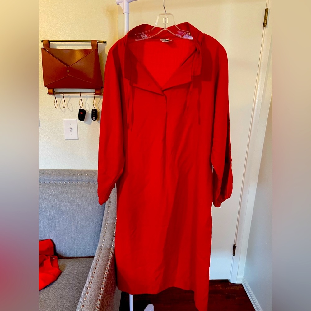 Vintage Marimekko 100% wool shift maxi dress.